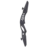 GPP Recurve Bow Riser ILF 17" Bows Handle for Right Handed & Left Handed Shooter Magnesium Alloy RH/LH Ambidextrous,Black