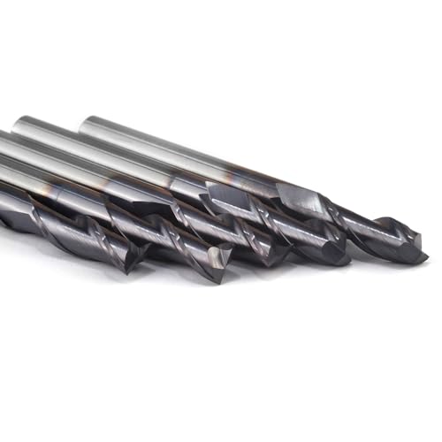 Image of Square End Mills Set JESTUOUS Carbide 2 Spiral Flute Titanium Coating Drill Bits 1 /4 inch Shank Dia.3 /4 inch Cut Length for Milling Metal,5 Pieces