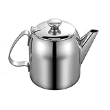 Maneggevolezza sicura: questa teiera in acciaio inossidabile include un coperchio sigillato che impedisce perdite e mantiene la temperatura delle bevande, rendendola ideale per servire tè o caffè agli ospiti senza fuoriuscite o pasticci