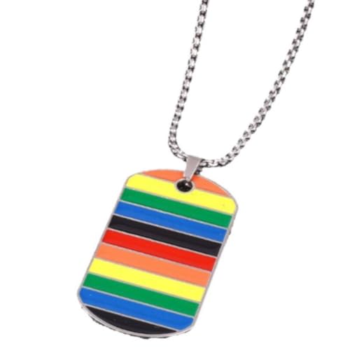 Collier arc-en-ciel homme pendentif anti-ternissement bijou confortable