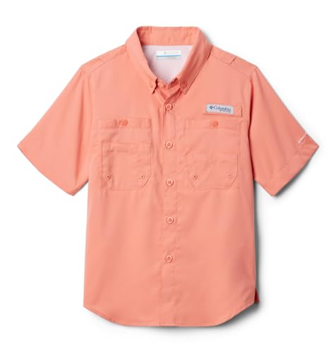 Columbia Boys PFG Tamiami Short Sleeve Shirt, Faded Peach, X-Large