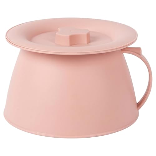 Chamber Pot Portable Female Urinal With Lid, 1.5l Hygienic Bucket With Leak-proof Cover & Handle, Adult Chamber Pot For Bedside, Travel, Elderly Care, Non-slip Base
