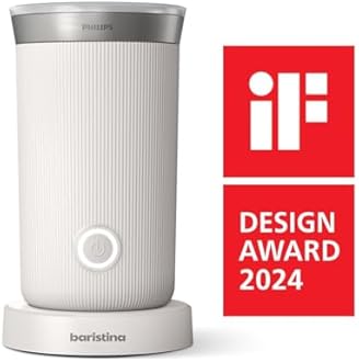 PHILIPS Baristina Milk Frother - Foam Milk Perfectly. Hot and Cold. Dairy and Non-Dairy. Easy to Clean Baristina Espresso Machines. Milky White (BAR311/00)