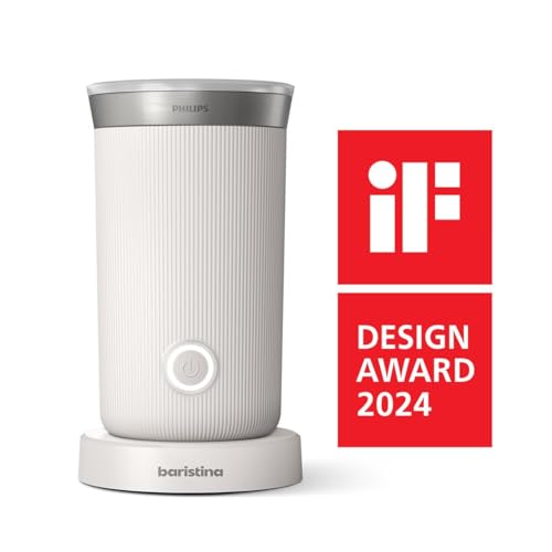 PHILIPS Baristina Milk Frother - Foam Milk Perfectly. Hot and Cold. Dairy and Non-Dairy. Easy to Clean Baristina Espresso Machines. Milky White (BAR311/00)