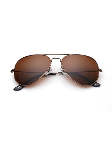 Image of Fastrack Tees Brown Aviator Sunglasses for Unisex