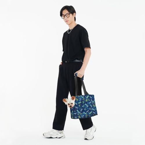 Sac de transport pour petits chiens et chats motif libellule bleue