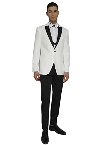 Costume homme de mariage 3 pièces bleu ensemble veste gilet pantalon