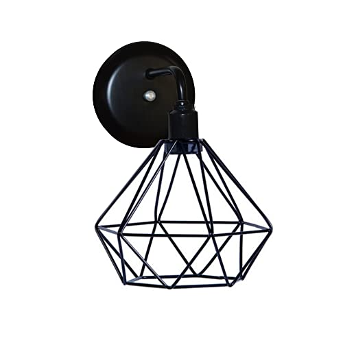 Luminária Arandela de Parede com Aramado Modelo Diamante - Preto