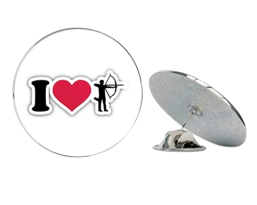 I Love Archery Sport Round Metal 0.75