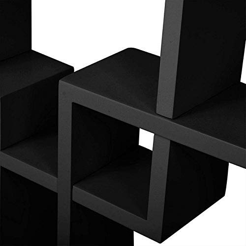 Image of Set of 4 Red and Brown Floating Cube Wall Storage Shelves Lounge Cubes Display Shelf