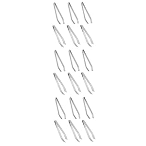 NOLITOY 18 Pcs Fish Bone Tweezer Stainless Steel Tweezer Metal Fish Bone Clip Food Tweezers for Hair Removing Slant Tweezer for Bone Removing Household Hotel Supplies