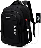 Mochila para Notebook Masculina Feminina para Notebook 17 – Mochila executiva Antifurto, Reforçada, Saídas USB e Fone, Alça de Aço, Impermeável, Escolar, Faculdade, Trabalho ou Viagem – Preta Premium
