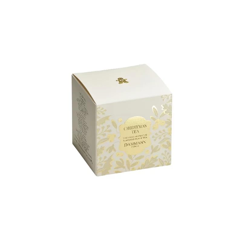 Dammann Christmas Tea - Té negro con sabor a caramelo, piña, naranja dulce, 25 bolsitas de cristal