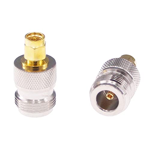 RFaha 2pcs SMA Male to N Type Female RF Coax Adapter SMA to N Coaxial Connector(F40-2)