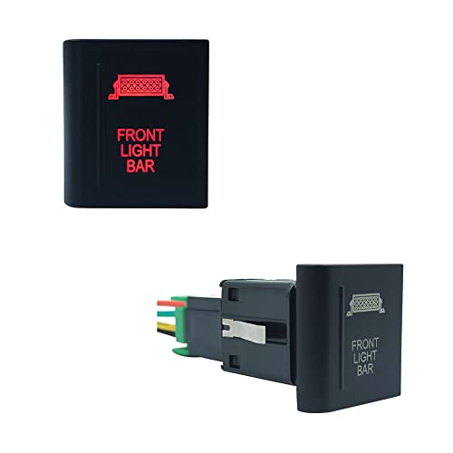 Image of Red Led Car Push Button Switch with Wires for VW Volkswagen Amarok 3Amp 12V (Front Light BAR-Left Side)