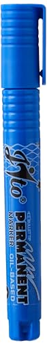 Image of JITO JT-15 Permanent Marker, Refillable, Bullet Tip 2.5 mm Line Width, Anti-Scrub Writing, Non Toxic Xylene Free 10 Units Per Pack, Ink Colour - Blue