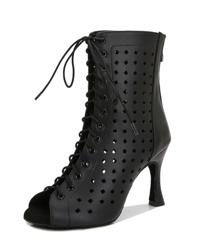 LITNERMIA Botines modernos transpirables para mujer, para bailar social, jazz, club, fiesta, bailar, Afm0601 Black, 42.5 EU