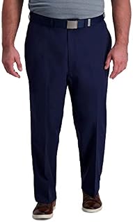 Haggar Herren Cool Right Performance Flex Solid Classic Fit Flat Front Pant Reg. Big & Tall Freizeithosen, Midnight, 54W / 30L