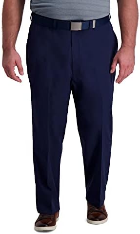 Haggar Herren Cool Right Performance Flex Solid Classic Fit Flat Front Pant Reg. Big & Tall Freizeithosen, Midnight, 54W / 30L