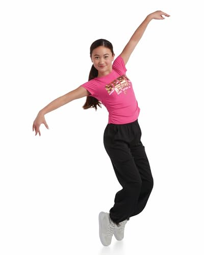 Image of bebe Girls Jogger Set - Cute T-Shirt and Stretch Tech Jogger Pants - Girls 2 Piece Outfit (7-12)