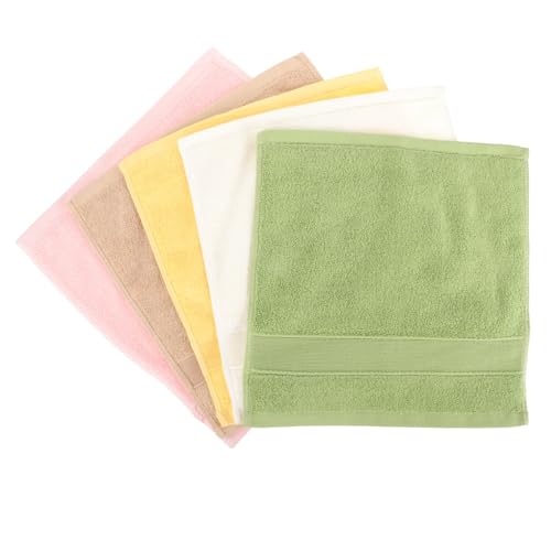 MOTHNUR 5piezas Toalla Cuadrada De Algodón Para Ducha Toallitas Para Manos y Saliva Lavable Para Baño y Cuidado Infantil