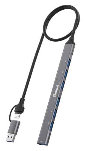 موزع USB قياسي اس تي-ستاندرد طراز UCA-9702 بسبعة منافذ مصنوع من الألومنيوم