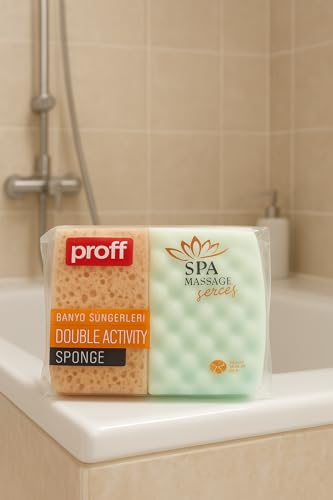 Vücut Duş ve Masaj Süngeri, Spa Banyo Terapisi için 2'li Set