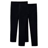 Angenehm weiche Baumwolle ORIGINAL BASICS Mädchen Lange Leggings aus Baumwolle Blickdicht Normaler Bund (2 Pack) Schwarz 128/134
