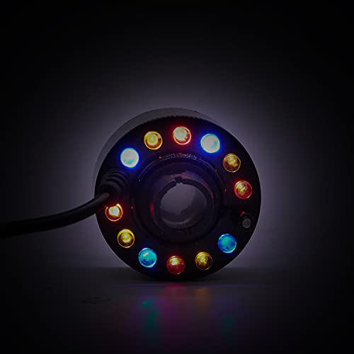 Allin Exporters Ultrasonic Mist Maker Water Fogger Fog Atomizer Machine with 12 Colorful LED Lights for Humidifier Diffuser Fountain Pond Fishtank Vase Baby, Black, Standard (INCU-HUM-01)