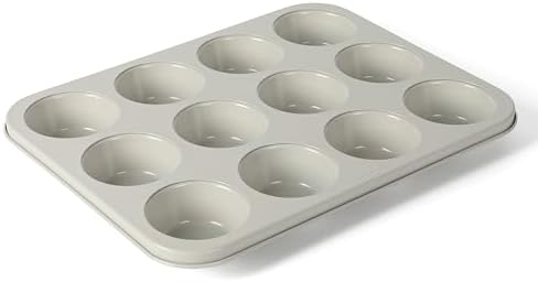 Martha Stewart Gallen 12-Cup Nonstick Carbon Steel Muffin and Cupcake Pan – Cool Grey, Durable Bakeware for Even Baking and Easy Release - Thumbnail 2