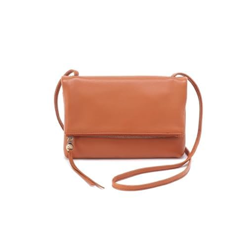 Image of HOBO Grant Leather Small Foldover Crossbody Bag with Crossbody & Shoulder Strap, Zip Pocket, Card Compartment