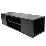 Pissente Meubles de Maison de Table de Support de télévision, Meuble de télévision en Panneau de Particules Noir Supports de télévision de Grande capacité fixés au Mur pour Le Salon pour la Maison