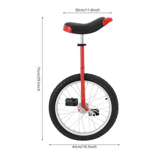 Image of DYNAMI Unicycle with Excellent Steel Frame,Leakproof Tire,Adjustable Height,Curved PU Seat,Mute Bearing,Anti-Slip Designs,for Outdoor Sports Fitness Exercise