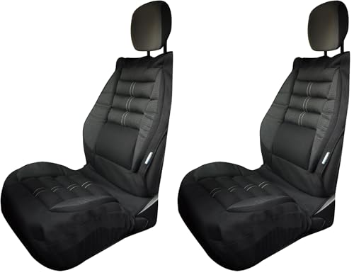 Couvre-siège auto ergonomique Kine Travel maintien intégral du dos noir x2