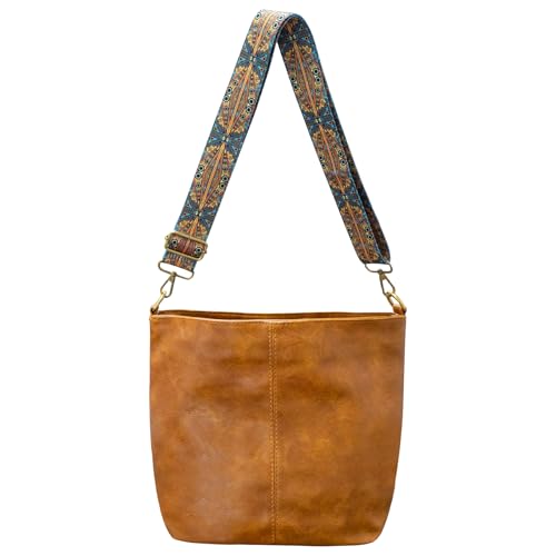 MaijjLyn Hobo Bags Vegan Leather Crossbody Bag Guitar Strap Shoulder Purses with Zipper Handbags for Women Work Vacation