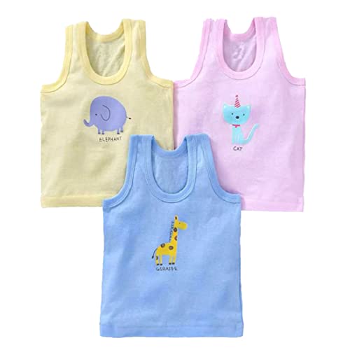 REVOLTEK 3pcs Baby Vest Kids Baniyan Undershirts Cotton Innerwear Ganji Sando Summer wear Kids (Pack of 3)