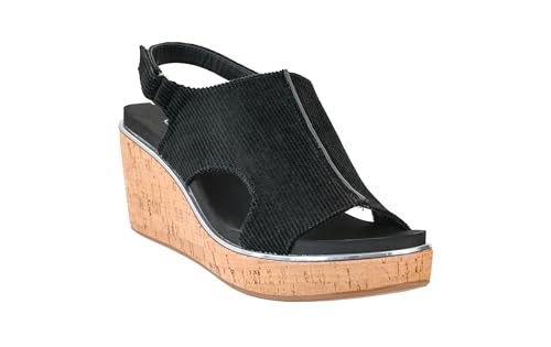 Image of Corkys Footwear Womens Carley Wedges, Featuring Corkys EVA Foam Cushioned Insoles, A 2.5 Inch Heel, Lightweight For All Day Wear, And Hook And Loop Closure