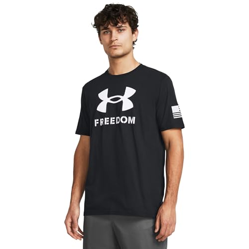 Under Armour Men's Freedom Graphic Short Sleeve T-Shirt, (001) Black/White/Logo, X-Large