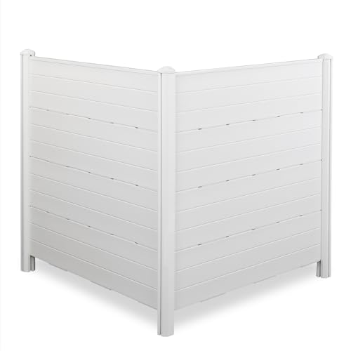 VINGLI Outdoor Privacy Screen Fence Panels, Garden Air Conditioner Fence for Outdoor Use, 2 White Panels Privacy Screen Fence, 47.2”H x 45.6” W