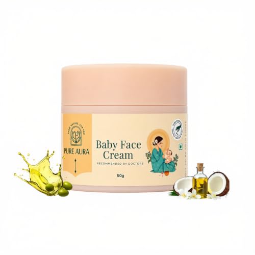 Image of Pure Aura Baby Face Cream 50gm | Ayurvedic & Organic Care for Delicate Skin | Infused with Shea Butter & Almond Oil | Gentle, Chemical-Free Moisturizing | Safe for Newborns | Loved by Moms