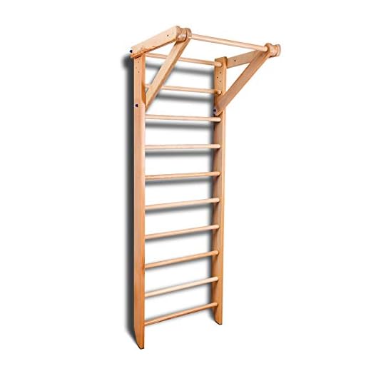 DANI Wall Bars SO-01-220, 87 in Wooden Swedish Ladder Set: Pull Up Bar for Training and Physical Therapy - Used in Homes, Gyms, Clinic, and Schools