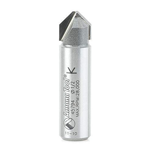 Image of Amana Tool - 45794 Carbide Tipped Double Edge Folding V-Groove 90 Deg x 0.090 inch Tip Wid