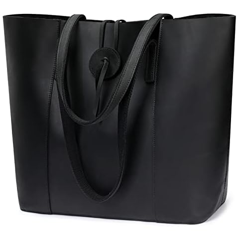 S-ZONE Vintage Genuine Leather Tote Bag for Women Large Shoulder Purse Handbag Cover