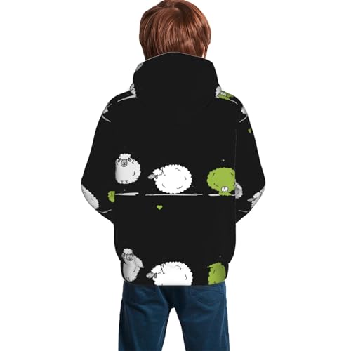 Funny Sheep Doing Yoga Kid Hoodies Boys Sweatshirts Girls Pullover with Pocket4