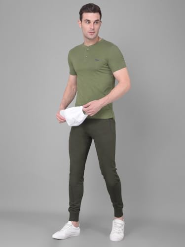Image of Force NXT Men's Super Combed Cotton Rich French Terry Fabric Solid Joggers | Active Joggers for Men | Comfortable Waistband with Zipper Pocket for Daily Workout