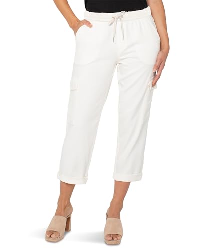 Liverpool Women's Mid-Rise Drawstring Rascal Pant with Cargo Pocket Details