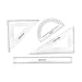 Produktbild Westcott Geometrieset 4-telig | Matheset mit 30cm Lineal, Geometriedreiecke 45° und 60°, Winkelmesser 180° | Transparenter Kunststoff | Ideal für Schule, Studium und Büro | E-10304 00