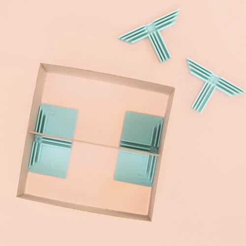 Craftelier - Set mit 4 Eckwinkel für Kartonagen T-formige in Türkis | Geeignet für 1,5 mm, 2 mm und 3 mm Dicke | Speziell entwickelt, um Box Trennwände und Ecken zu erstellen | Farbe Türkis