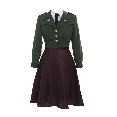 Officer Uniform Agent Peggy Carter Cosplay Costume Dress Uniform Suit for Women (M)