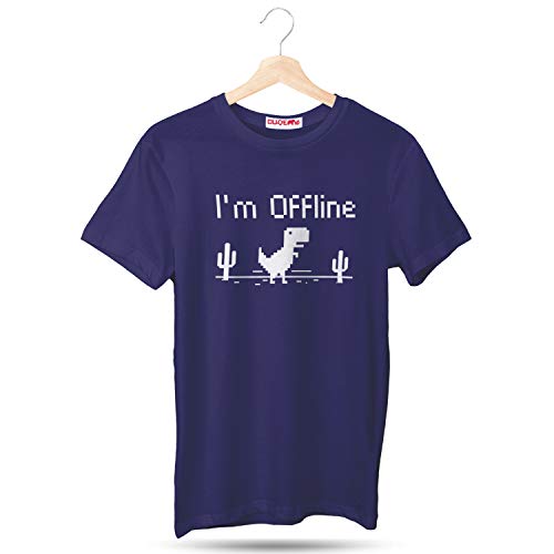 Image of DUDEME I'm Offline T-Shirt, 100% Cotton T-Shirts for Programmer, Coding, Developer, Software Mens, Round Neck T Shirts for Women, Half Sleeve Tshirt for Men